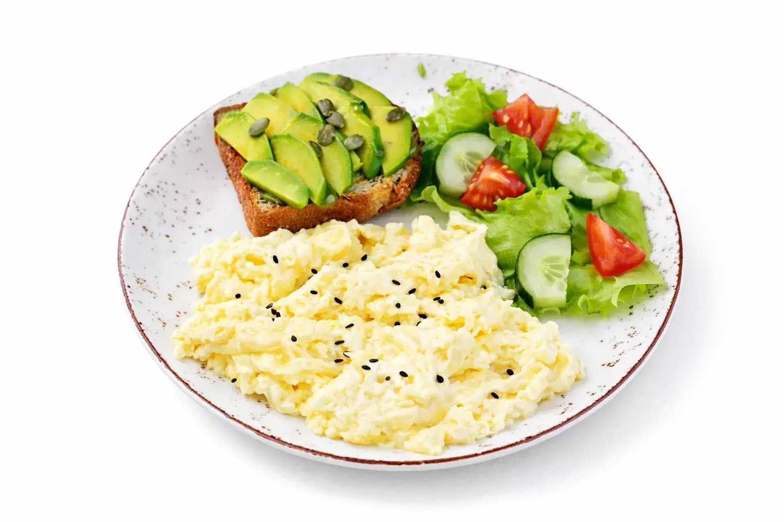 скрембл и авокадо-тост